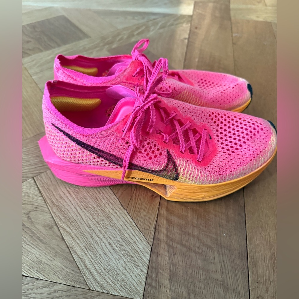 Nike Pink and Yellow Vapor Fly 3